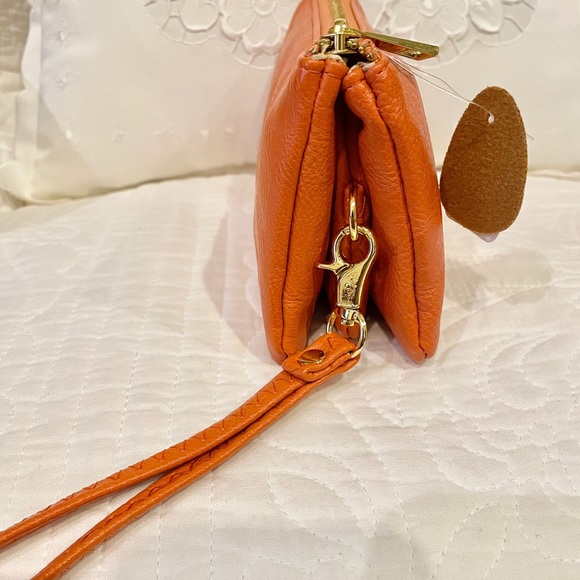 Orange Soft leather wristlet - Picture 3 of 15